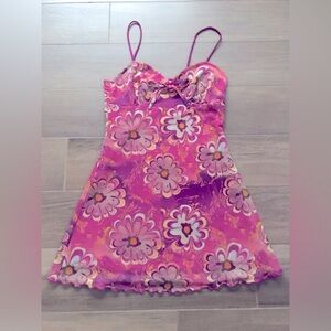 Urban outfitters pink floral dress size small